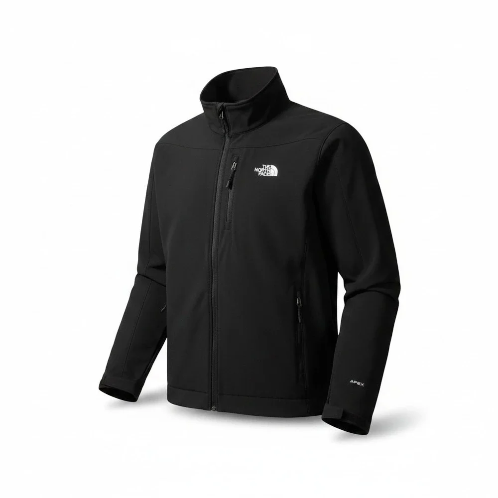 The North Face Apex Bionic Mens Softshell Jacket Black Windproof Full Zip XL